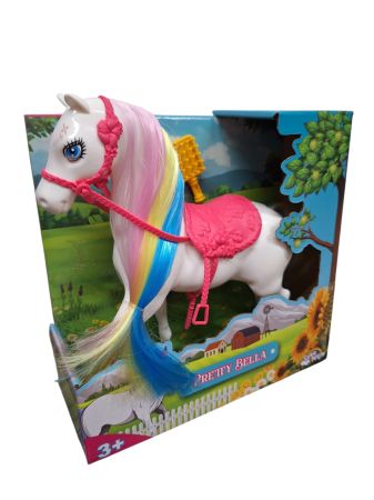 Pretty Bella Horse in 2 colours white and pink with a hair comb, 15cm length by 19cm height