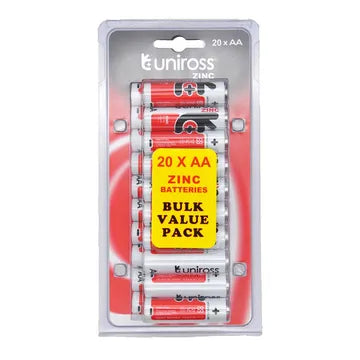 UNICROSS ZINC BATTERIES 20 X AA