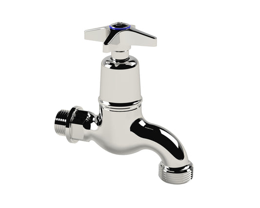 Cobra Star Heavy Pattern Hose Bibtap 1/2 MI Chrome