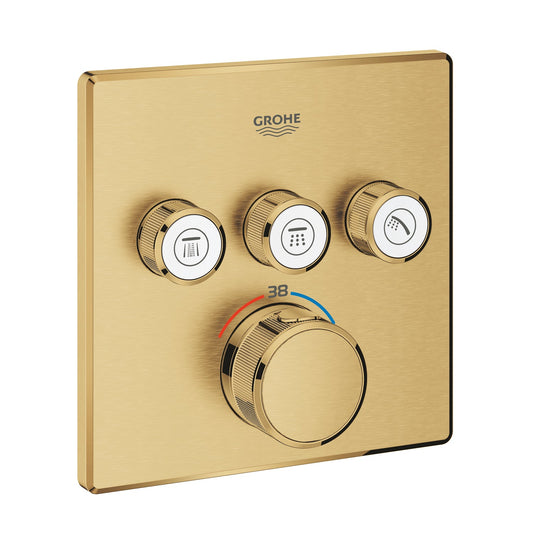 LAUNCHING MARCH 2026 Grohe Grohtherm Smartcontrol Thermostat For Concealed Installation With 3 Valves Brushed Cool Sunrise