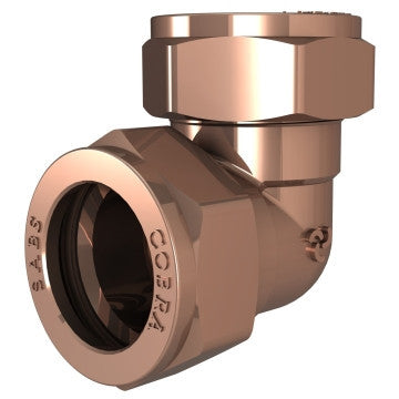 Cobra Compression Elbow 90 CXC 35mm Rough Brass