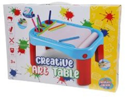Creative Art Table , colour pens, paper roll and art table