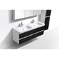 Milan 1200Clear Cube Milan 1200 with Double Drawer  Gloss White with Gloss White Sides - Includes Milan 1200 Double Basin White Composite