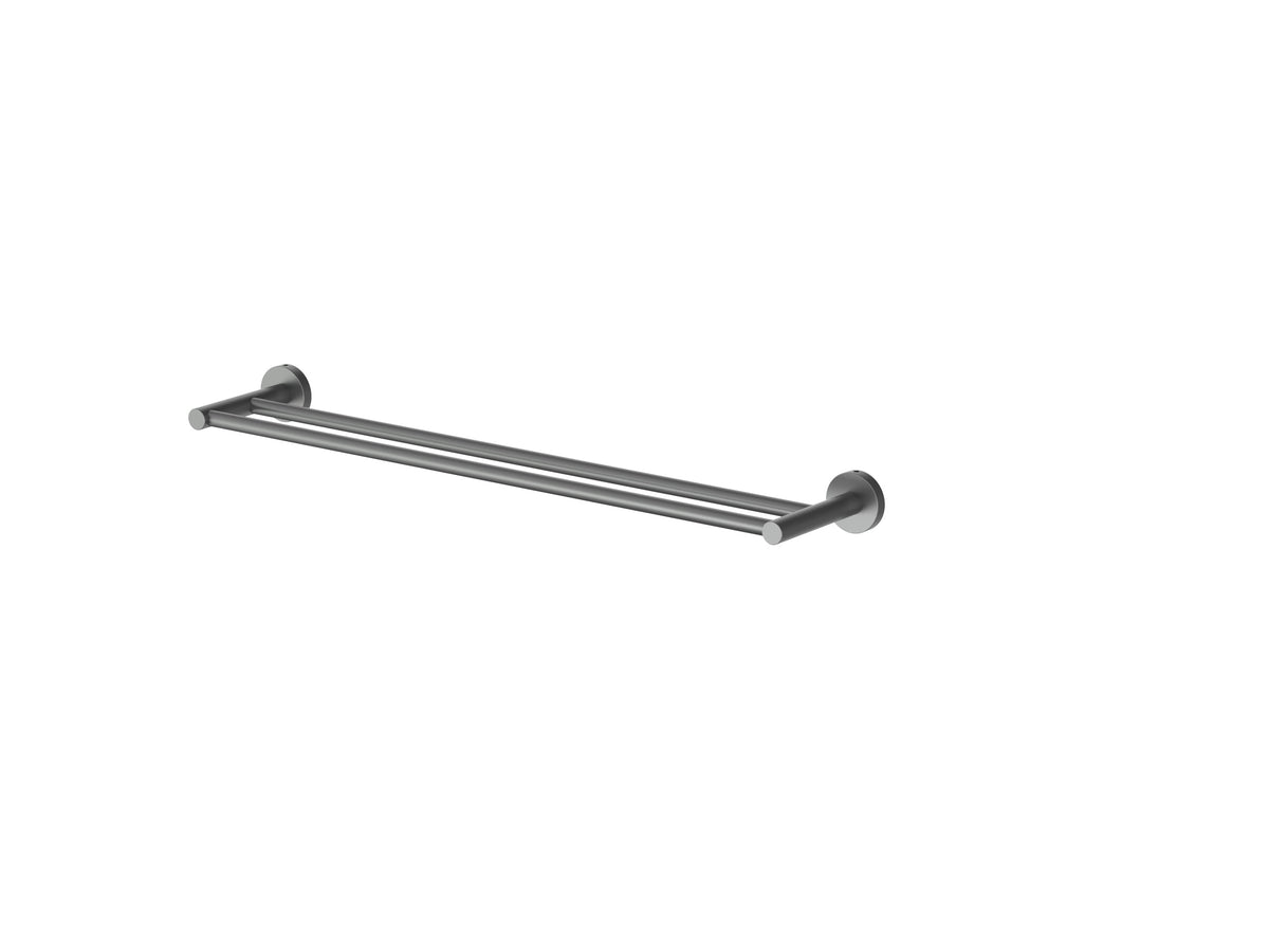 Cobra Seine Double Towel Rail Brushed Gun Grey