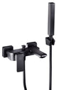 Cobra Arrive Bath Mixer Exposed Wall Type with Hose, Handshower & Holder Matte Black