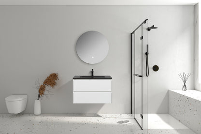Clear Cube Enzo 800 with Double Drawer Gloss White - Includes Enzo 800 Basin Black Composite