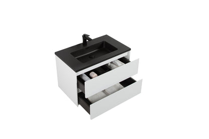 Clear Cube Enzo 800 with Double Drawer Gloss White - Includes Enzo 800 Basin Black Composite