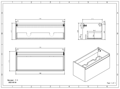 Clear Cube Lazio 1200 with Single Drawer  Gloss White with White Oak Top - Includes Florence Basin White