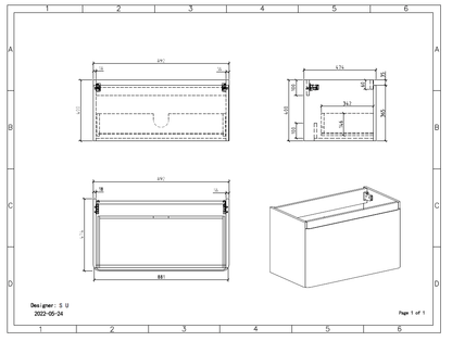 Clear Cube Lazio 900 with Single DrawerGloss White with White Oak Top - Includes Florence Basin White