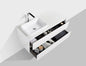 Bathroom Furniture Vanity Wall-Hung Clear Cube Madrid 1200 with Double Drawer White with Quartz Stone Top - Includes Madrid Basin White Composite