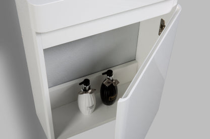 Clear Cube Milan 450 with One Door Gloss White Door with Gloss White Sides - Includes Milan 450 Basin White Composite