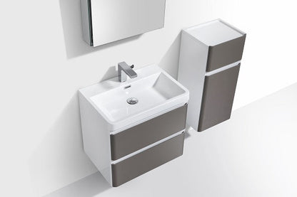 Clear Cube Milan 600 with Double Drawer  Gloss White Drawers with Gloss White Sides - Includes Milan 600 Basin White Composite