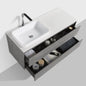Clear Cube Madrid 1200 with Double Drawer 480mm (L) x 1200mm (W) x 575mm (H) Concrete Grey with Quartz Stone Top - Includes Madrid Basin White Composite