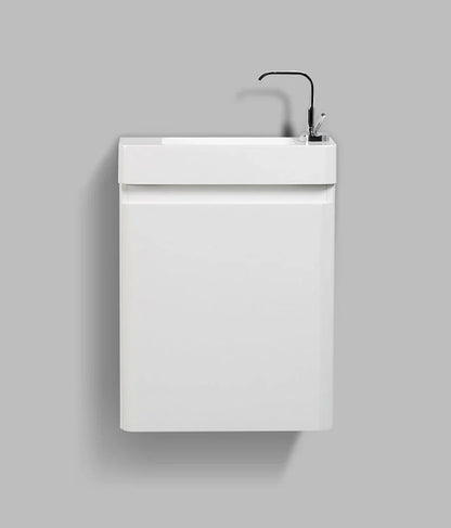 Clear Cube Milan 450 with One Door Gloss White Door with Gloss White Sides - Includes Milan 450 Basin White Composite