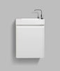 Clear Cube Milan 450 with One Door Gloss White Door with Gloss White Sides - Includes Milan 450 Basin White Composite