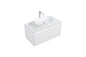 Clear Cube Santorini 900 with Single Drawer White with Calcatta Marble Wooden Top - Includes Lavello Basin White