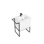 Clear Cube Urban 600 With Double Drawer  White Gloss Includes Enzo 600 Basin White Composite & Enzo Matt Black frame with Towel Rack