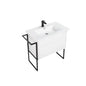 Clear Cube Urban 800 With Double Drawer 480mm Gloss White Includes Enzo 800 Basin White Composite & Enzo Matt Black frame with Towel Rack