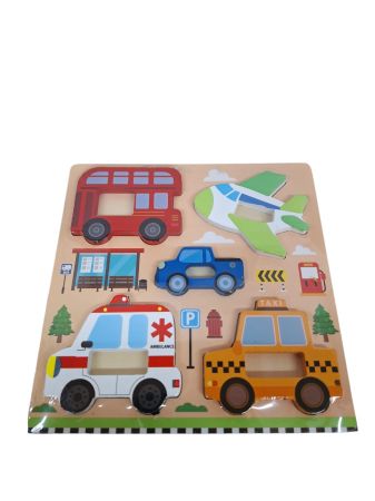 Wooden puzzle Vehicles & Planes , puzzle is 17cm by 17cm