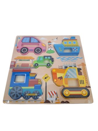 Wooden puzzle Boats and Vehicles  , puzzle is 17cm by 17cm