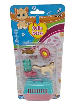 Cutie Catzz , 6 very cute assorted  kittens all with accessories from a cat box to feeding and grooming