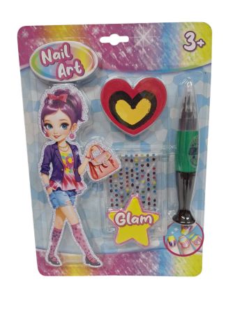 Nail Art , nail polish , stickers and nail file, card size 24cm  x 17cm width