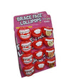 Brace Face Candy Fruit Flavoured Lollipop , with a fun lip toy in the front