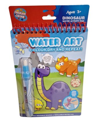Dinosaur  deisigns coloured in with a pen that needs water to then colour in with the pen