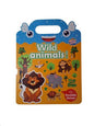 Wild Animals Magnetic  Sticker book , magnetic stickers stick and can be removed from the scenes that are on the book , match the names of the animals to the sticker