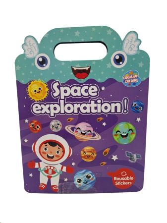 Space  Magnetic Sticker book
, magnetic stickers stick and can be removed from the scenes that are on the book , match the names of the animals , space to the sticker