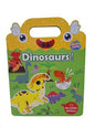 Dinosaur Magnetic Sticker book , magnetic stickers stick and can be removed from the scenes that are on the book , match the names of the animals to the sticker