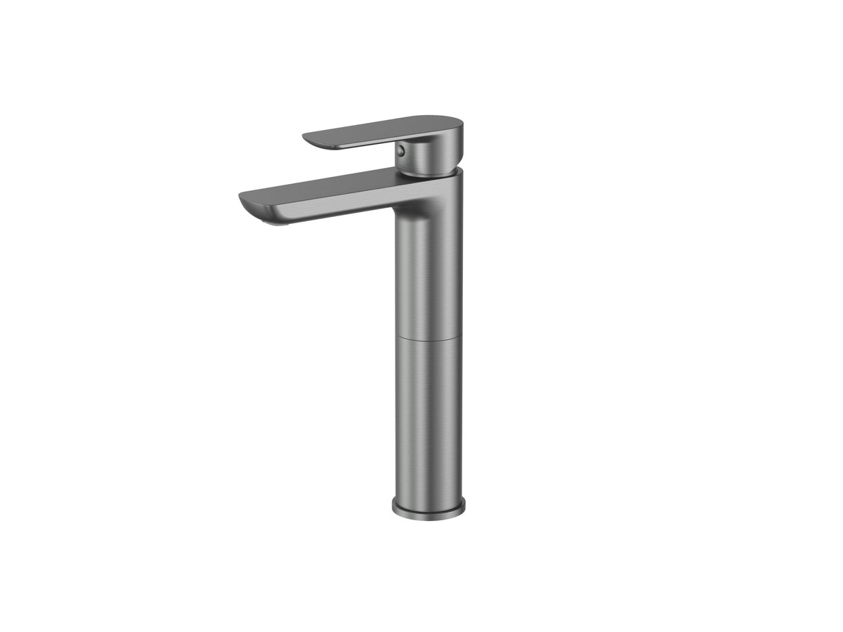 Cobra Seine Basin Mixer Raised Brushed Gun Grey