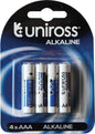 UNICROSS ALKALINE 4 X AAA