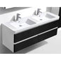 Clear Cube Milan 1500 with Four Drawers Gloss White Drawers with Gloss White Sides - Includes Milan 1500 Double Basin White Composite