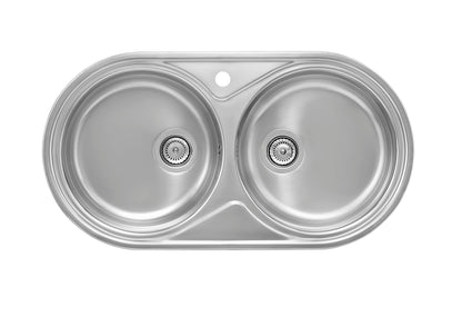 Stainless steel double bowl kitchen sink roca
