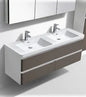 Clear Cube Milan 1500 with Four Drawers Gloss White Drawers with Gloss White Sides - Includes Milan 1500 Double Basin White Composite