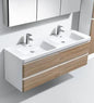Clear Cube Milan 1500 with Four Drawers Gloss White Drawers with Gloss White Sides - Includes Milan 1500 Double Basin White Composite