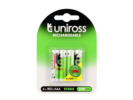 UNICROSS RECHARGEABLE 4X RO3/AAA